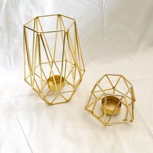 Gold Candle Holder Set
